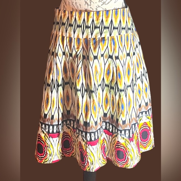 Connection 18 Graphic Print A Line Skirt Size M New W Tags - Picture 6 of 8